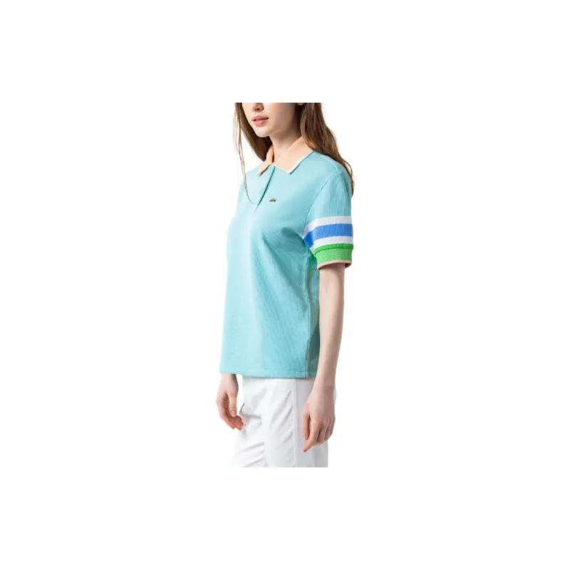 LACOSTE Polo Shirt Women's Turquoise Blue-3