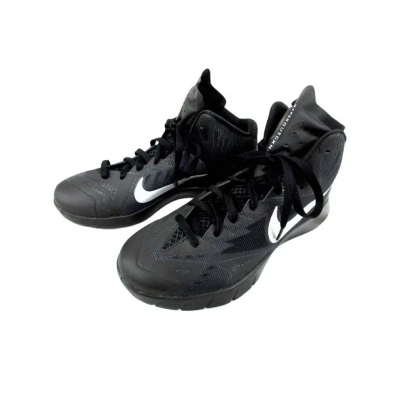 Nike Lunar Hyperquickness Anti Slip Wear Resistant High Top Basketball Shoes Men's Black-2