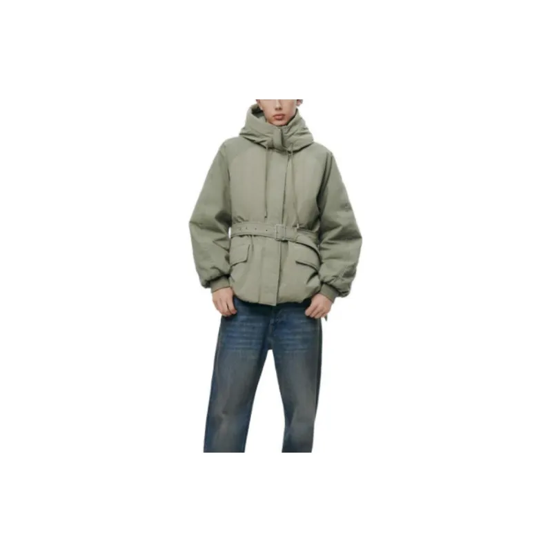 ZARA Puffer Jacket Women's Light Khaki-5