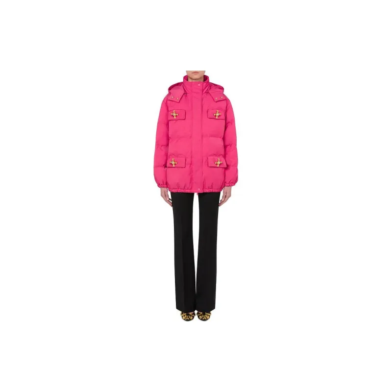 MOSCHINO FW22 Other Hooded Other Fitted Moderate Regular Edition Puffer Jacket Women's Rose Red-2