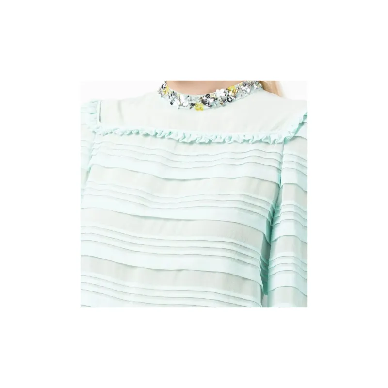 MIU MIU Ruffle detailed Silk Blouse-4