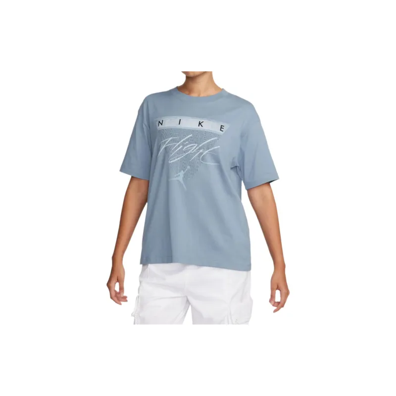 Jordan Drop Shoulder Sleeve T-Shirt Women's Sky Blue-3