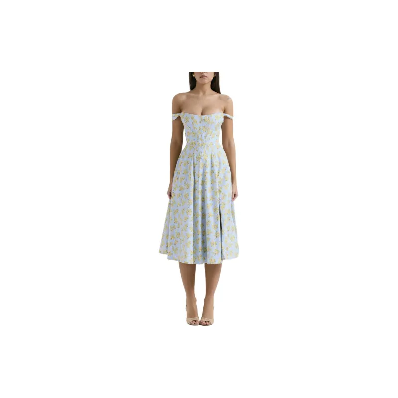 HOUSE OF CB SAIRA Slip Dresses Women's SOFT BLUE/Pink Blue-2