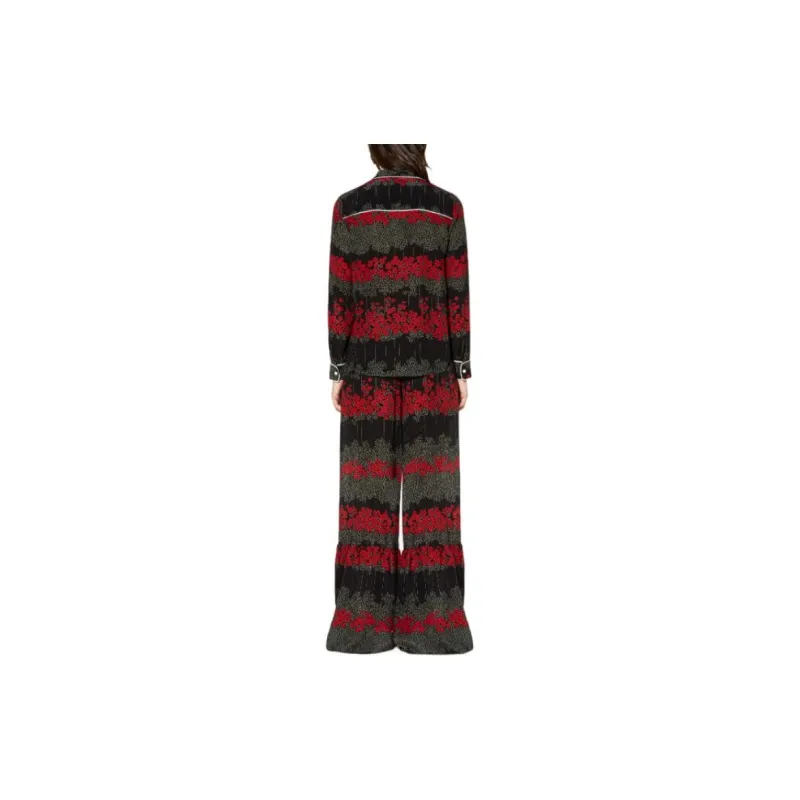 RED VALENTINO REDValentino Floral Print Wide Leg Pants-2