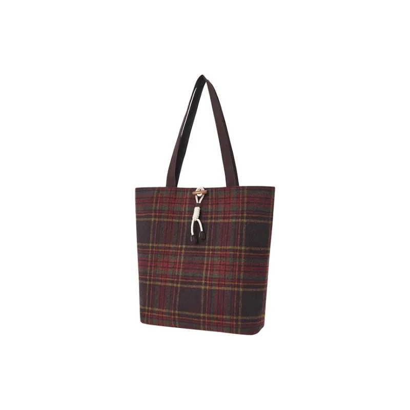 SEM/R Polyester Tote Handbag Shoulder Bag Large Size Women's Coffee Tone / Coffee Yellow Tone-6
