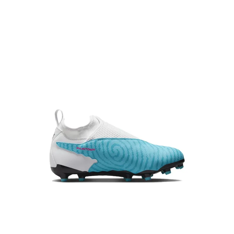 Nike Phantom GX Academy Dynamic Fit MG Slip Resistant Cushioning Mid Top Kids' Soccer Shoes Blue White Kids'-1