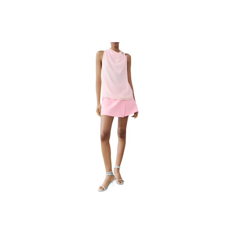 ZARA Tank Tops Women's Pink-4