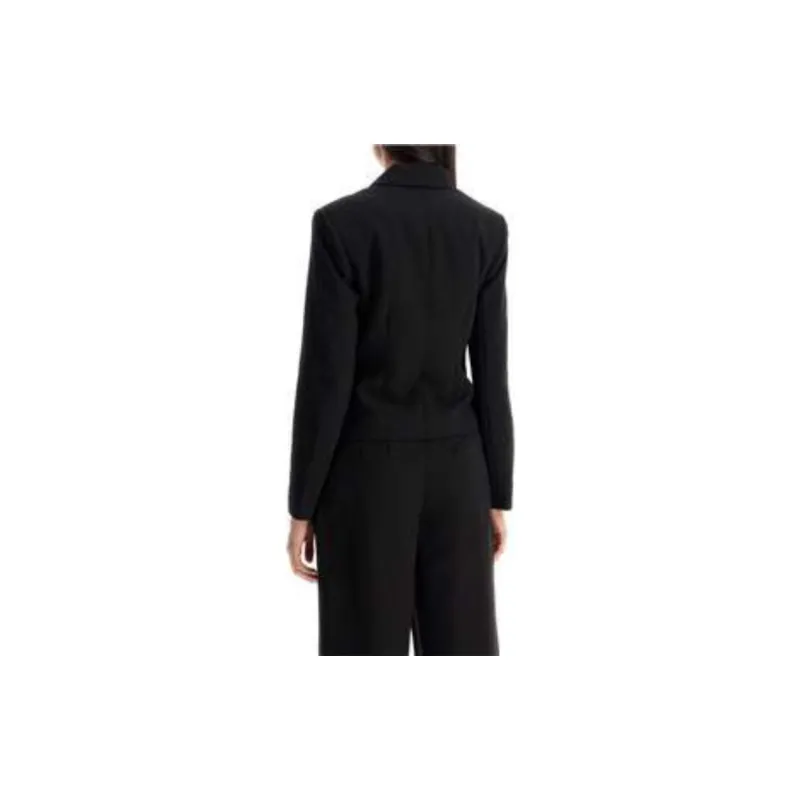 GANNI Single Breasted Cropped Blazer-4