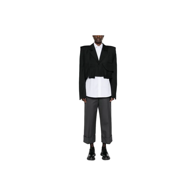 NATASHA ZINKO Cropped Wool Blazer-1