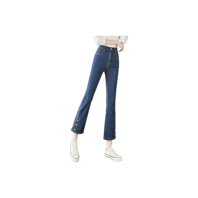 Mo Han Yi Mei Jeans Women's Blue Gray-1