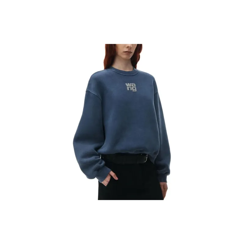 Alexander Wang SS24 Puff Logo Sweatshirt In Terry Sweatshirt Women's Blue-2