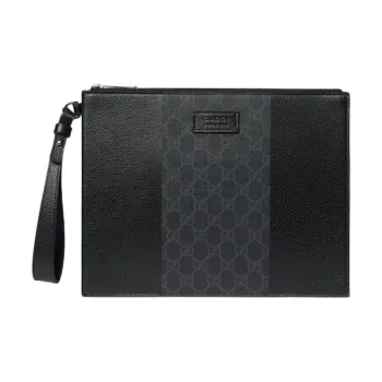 GUCCI Leather Clutch Small Size Men's Black
