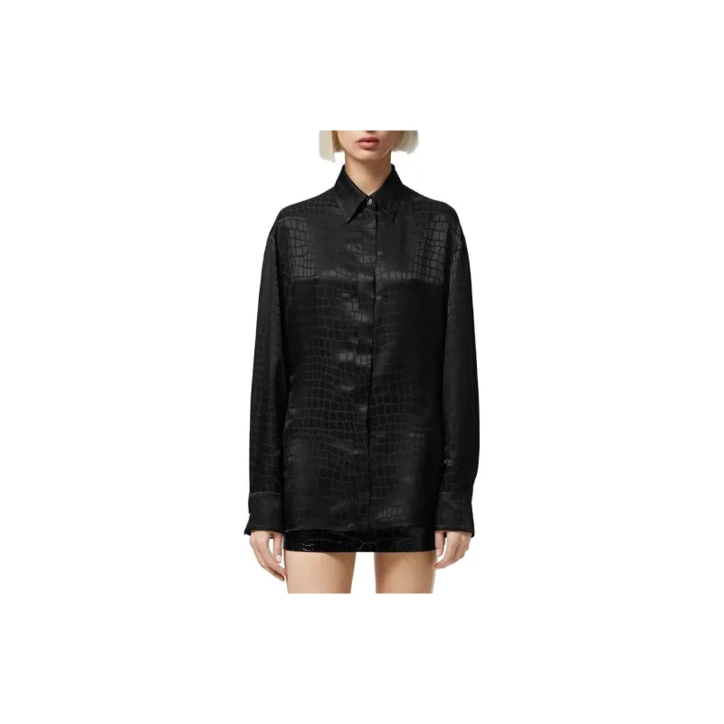 VERSACE Concealed Skinned Shirt 'Black'-2