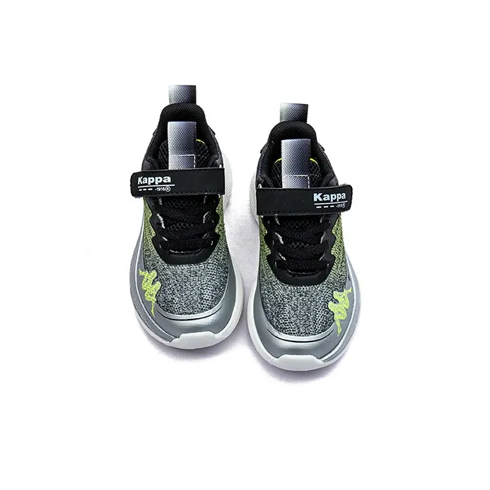 KAPPA KIDS Breathable Lightweight Kids Lifestyle Shoes Black Green Kids'-3