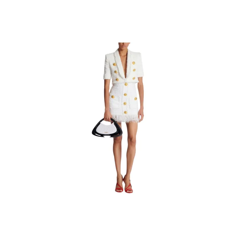 BALMAIN Tweed Cropped Jacket-1