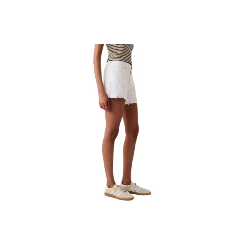 GAP Denim Shorts Women's White-4