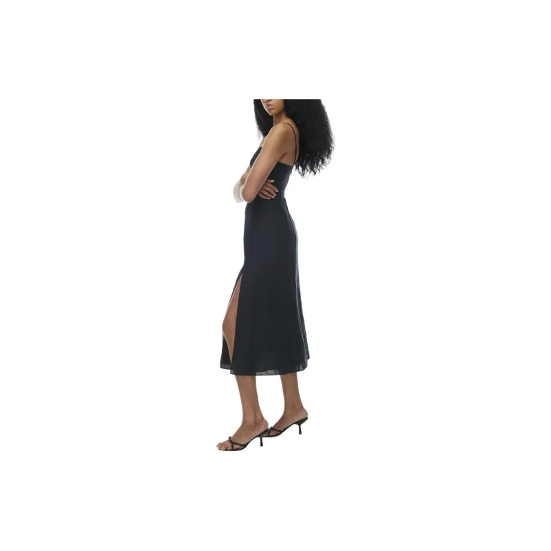 ARITZIA Wilfred Barrafina Linen Dress Slip Dresses Women's Dark Night Navy/Blackout Navy-3