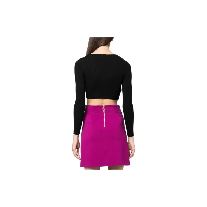PINKO Logo Plaque Cropped Cardigan-2