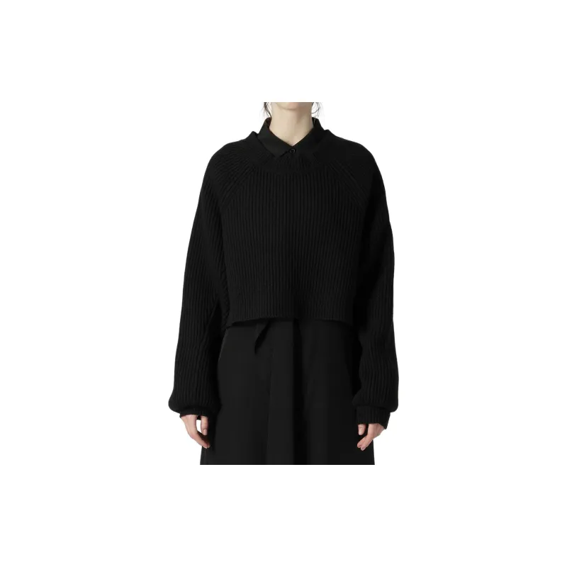 Yohji Yamamoto Backless Crewneck Cropped Jumper-7