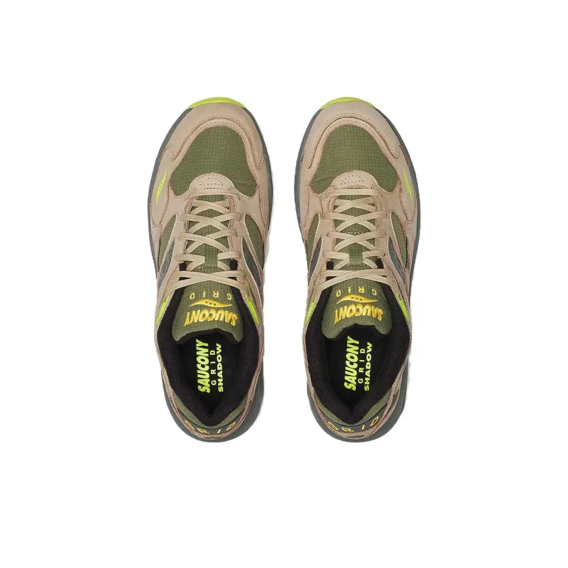Saucony Grid Shadow 2 Anti Slip Wear Resistant Low Top Running Shoes Unisex Beige Gray-3