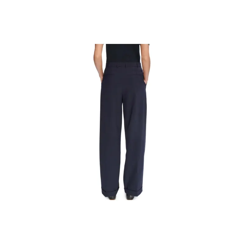 A.P.C Marissa Navy Viscose Blend Trousers-2