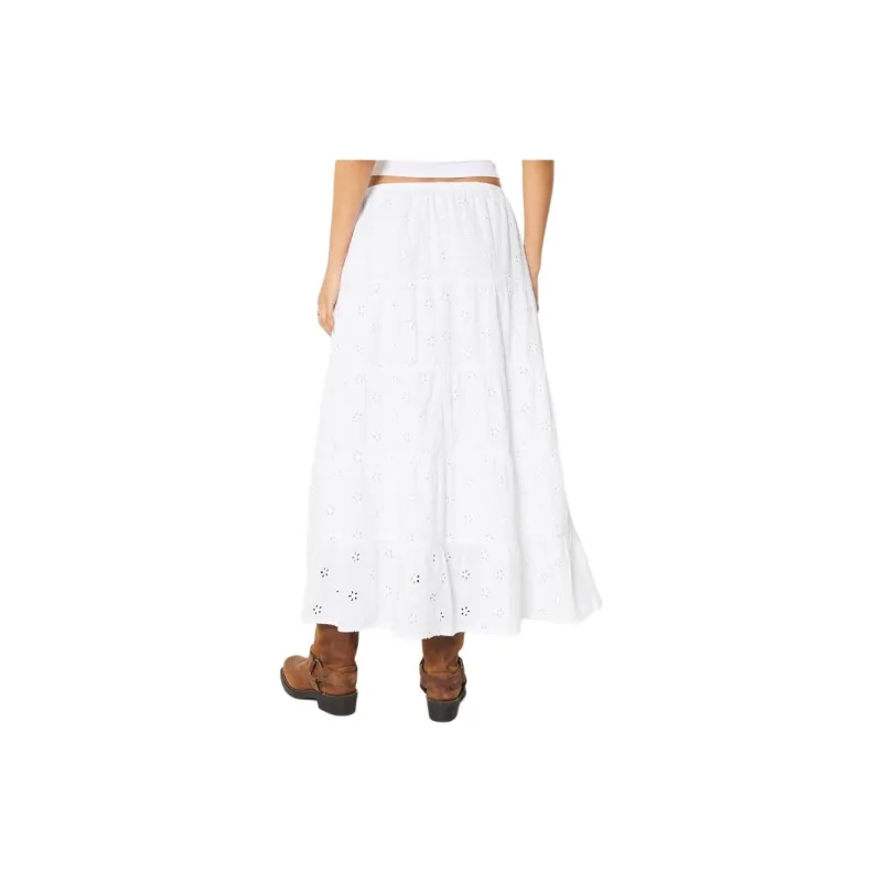 Hollister Casual Long Skirts Women's White-1