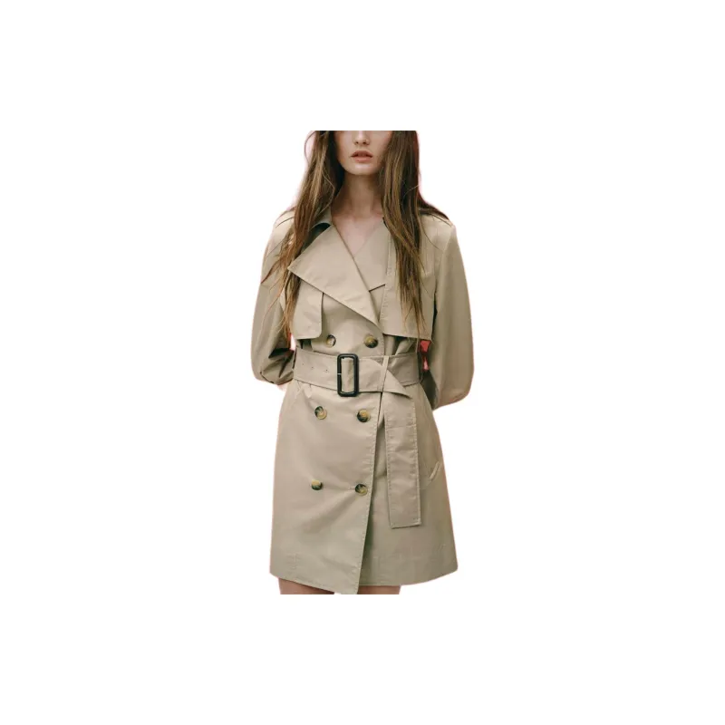 ZARA ZW Series Trench Coat Women's Yellow-2