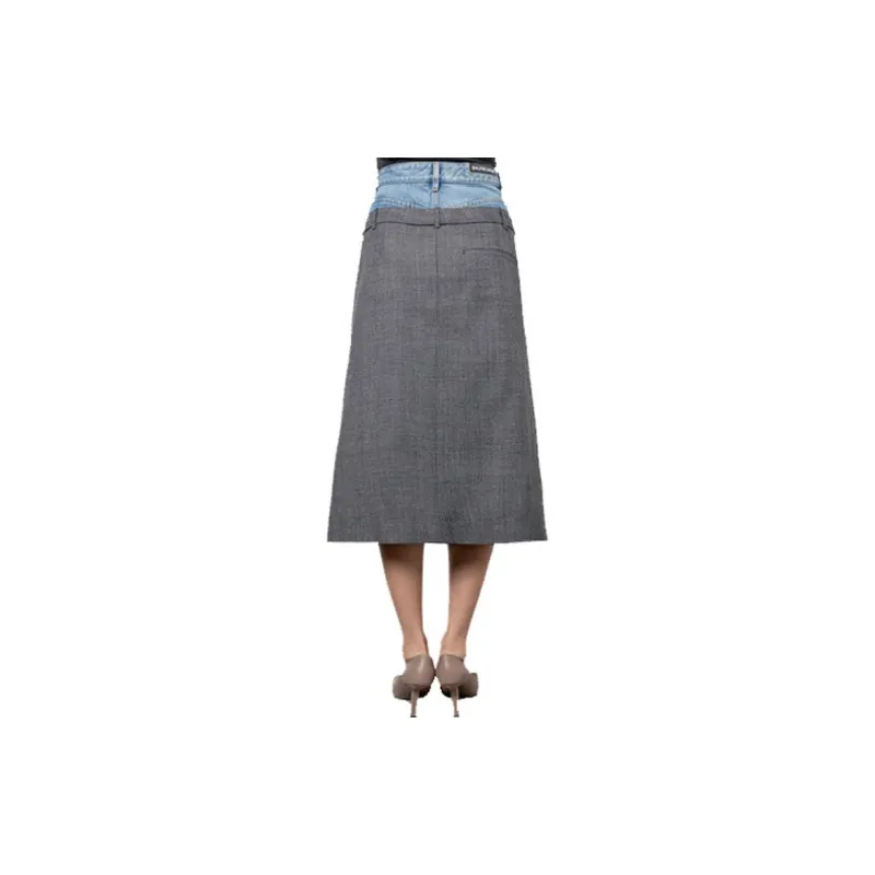 Balenciaga Casual Long Skirt Women's Gray-2