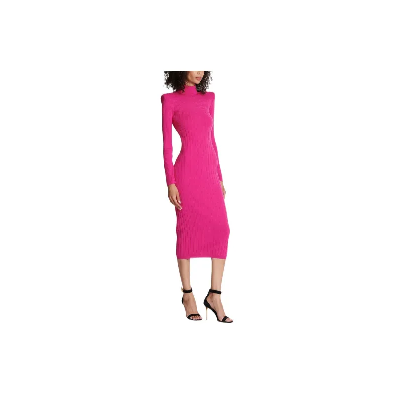 BALMAIN Long-Sleeved Dresses Women's Rose Red-1