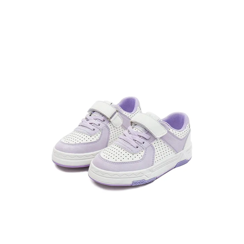KAPPA KIDS Anti Slip Wear Resistant Low Top Kids' Skateboarding Shoes Beige White Purple Kids'-1