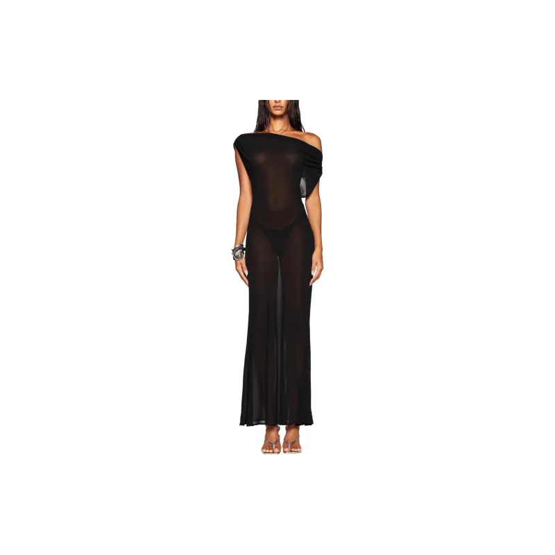 I.AM.GIA KAHLO MAXI DRESS Short-Sleeved Dresses Women's Black-1
