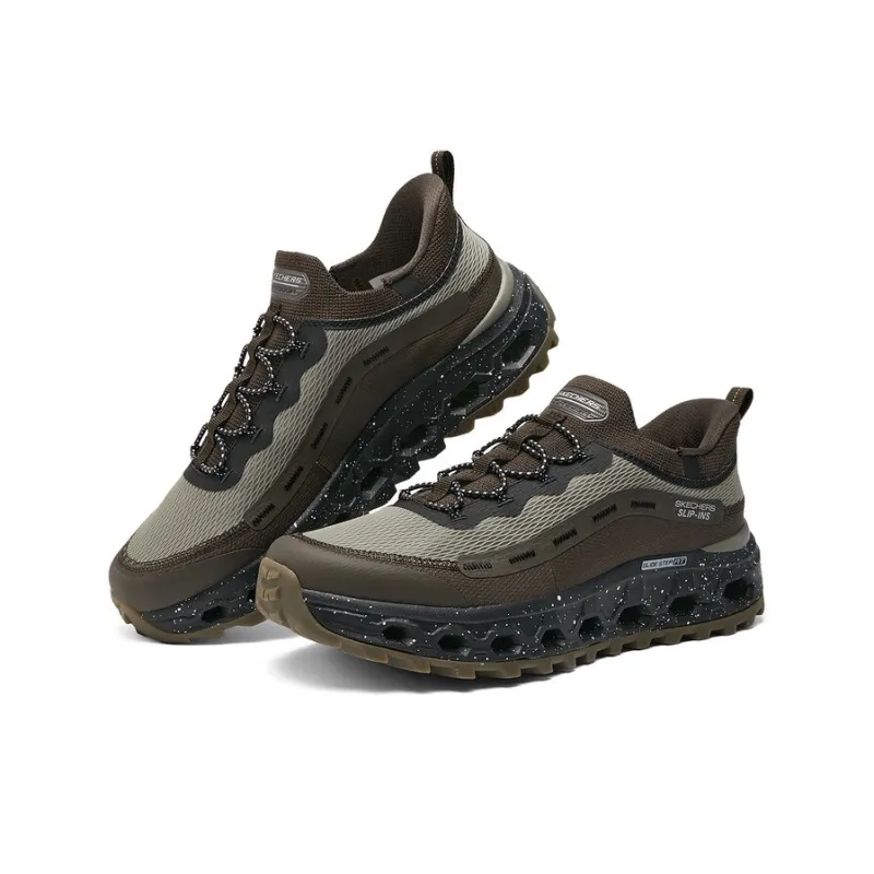 Skechers OUTDOOR Breathable Height Increasing Low Top Casual Shoes Men's Brown Black-2