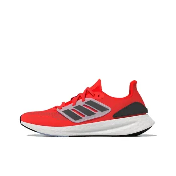 Adidas Pureboost 22 Low Top Running Shoes Black Red Teenagers