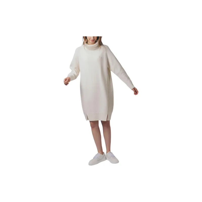 LACOSTE Long-Sleeved Dresses Women's White-2