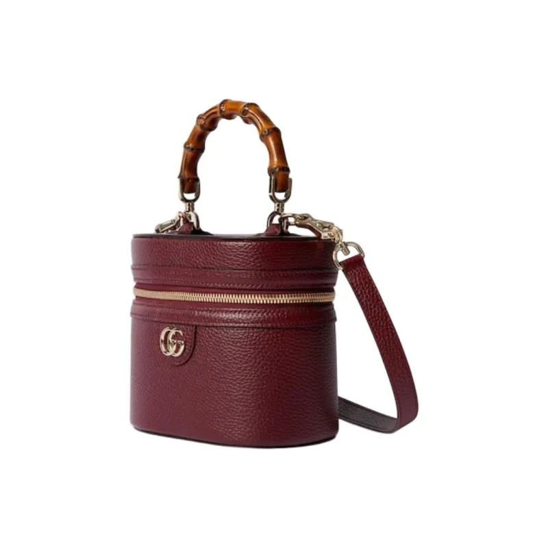 GUCCI Leather Handbag Shoulder Bag Crossbody Bag Mini Women's Red-1