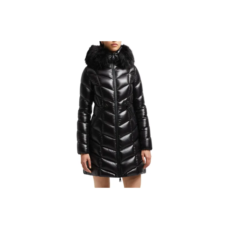 Moncler Quilted Zip-Up Long Coat-2