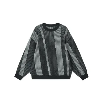 EARL JOEL Knitwear Men's Black Gray Stripes