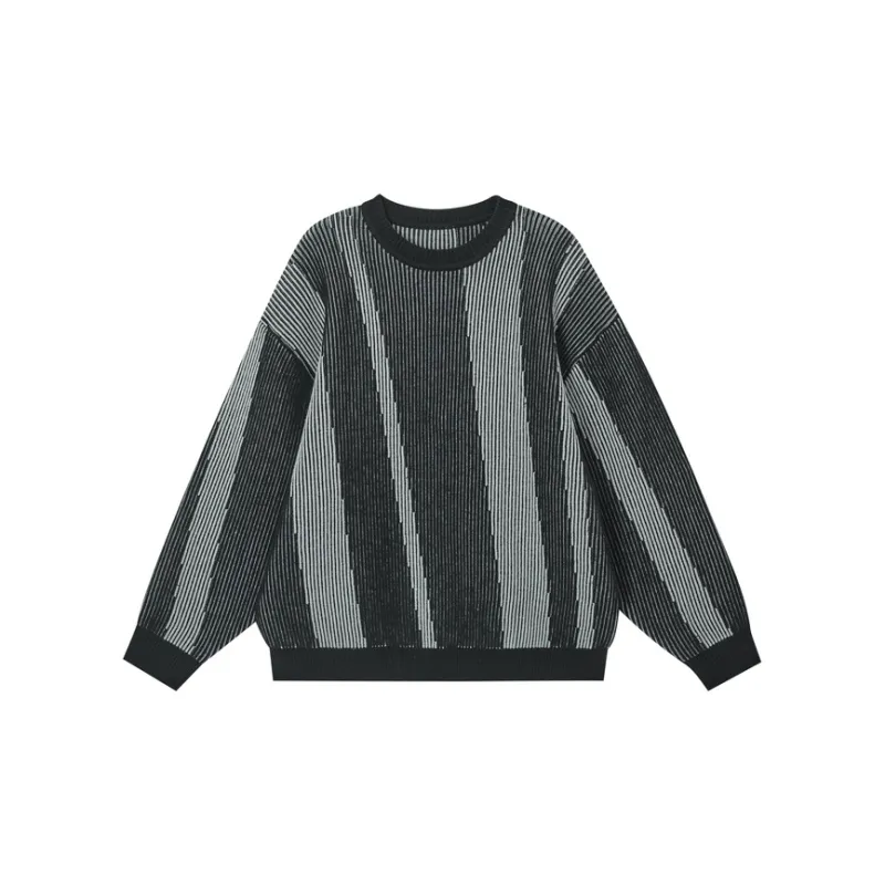 EARL JOEL Knitwear Men's Black Gray Stripes-0