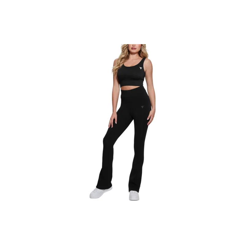 GUESS Eco Allie Bootcut Leggings Knitted Sports Pants Women's Black-3