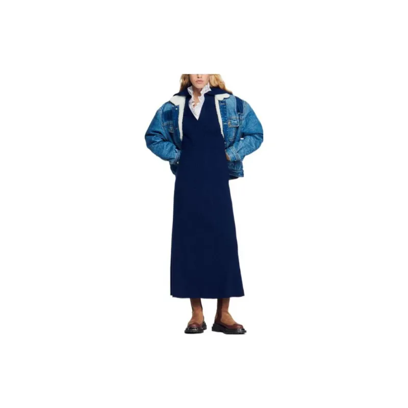 Sandro Long-Sleeved Dresses Women's Blue-1