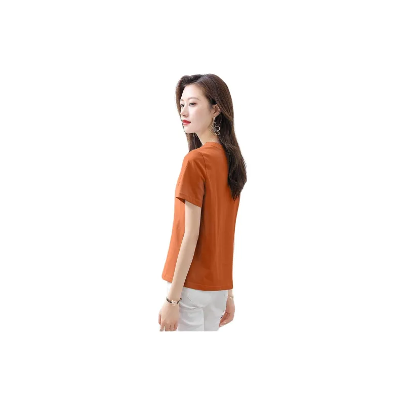 Mo Han Yi Mei T Shirt Women's Orange Red-2