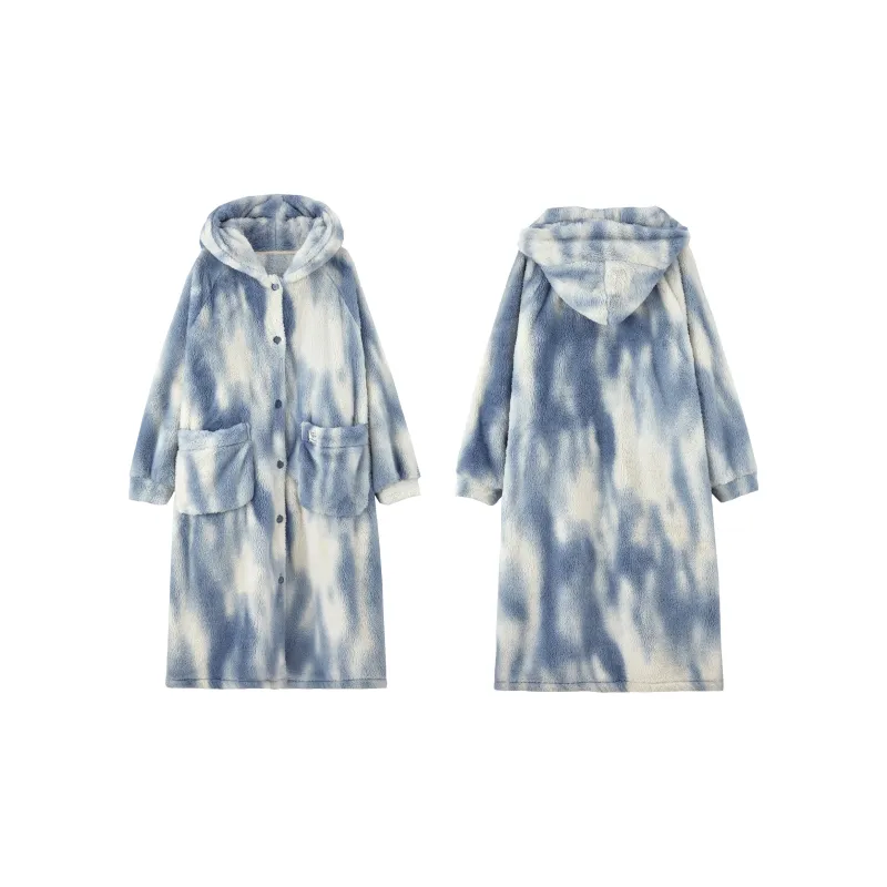 Redu Bath Robes Women's Gradient Blue-0