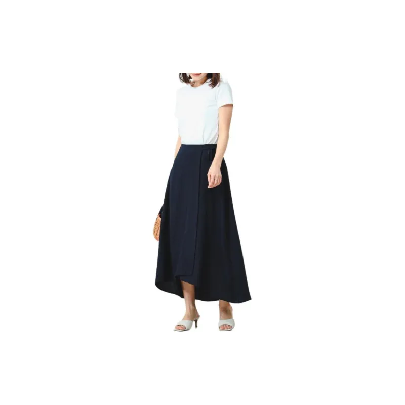 Beams Casual Long Skirts Women's Marine Blue-3