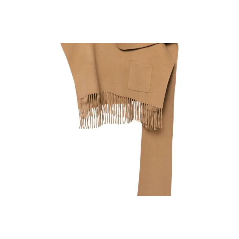 Goen.J Fringed Muffler Poncho-2