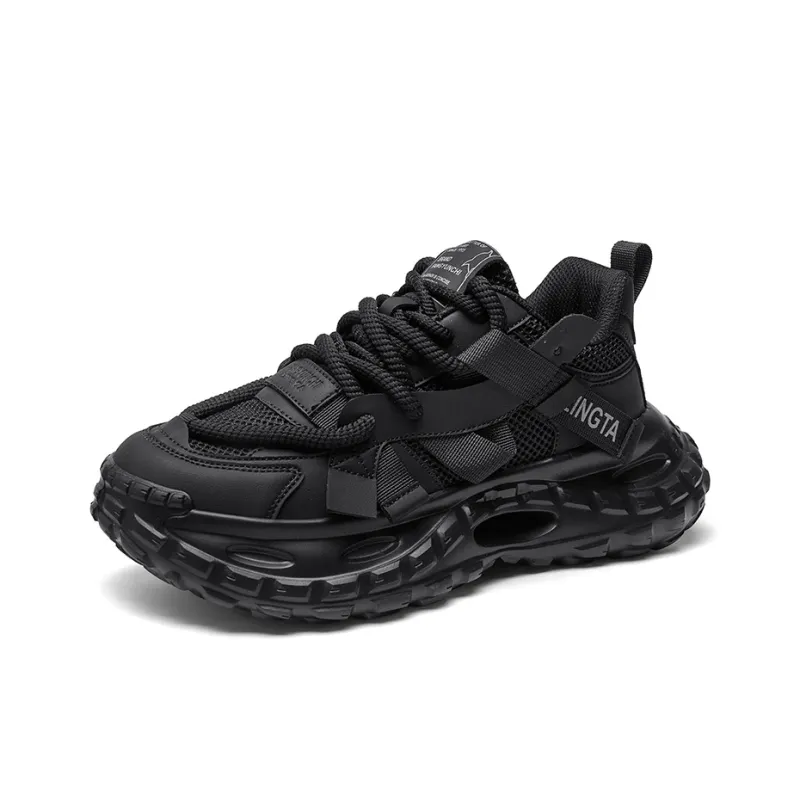 YIVELOVE Anti-Slip Wear-Resistant Low-Top Chunky Sneakers Men's Gray-7