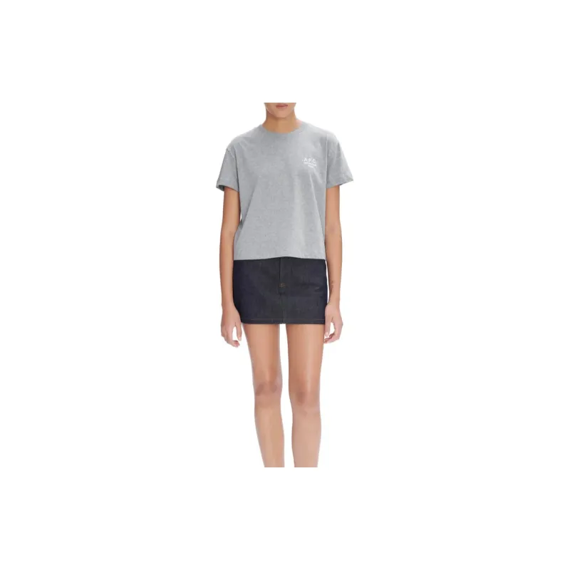 A.P.C Logo Embroidered Crewneck T Shirt-1