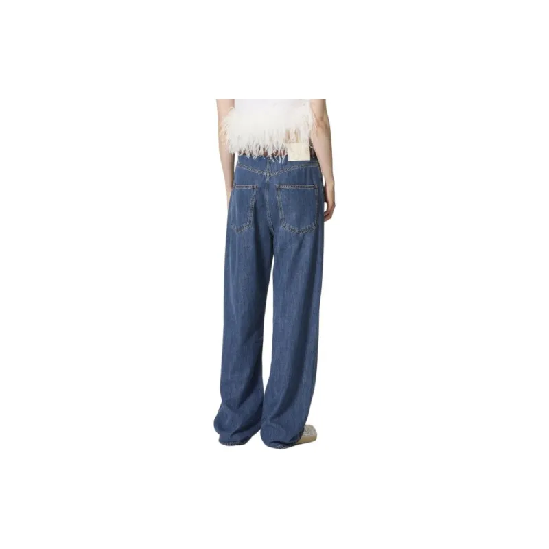 Valentino Logo Patch Straight Leg Jeans-2