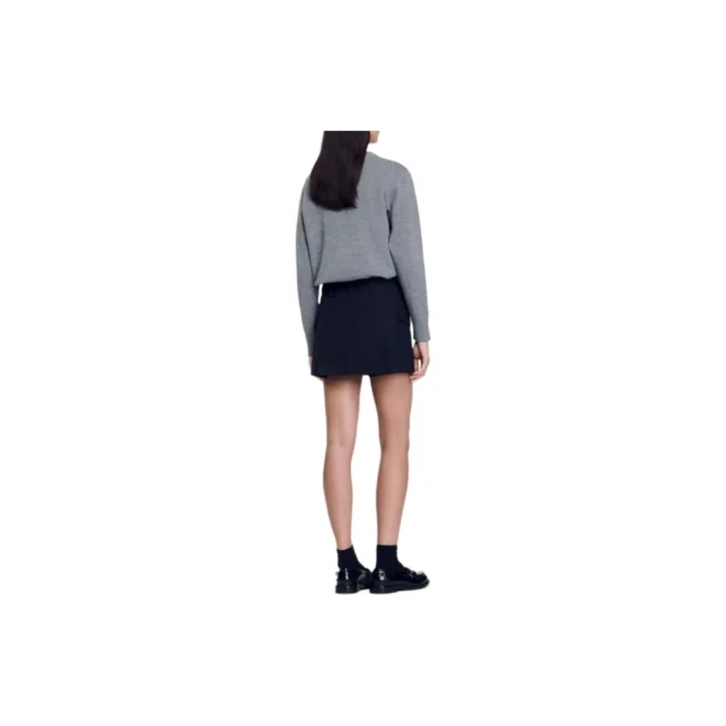 Sandro A line Twill Miniskirt-2