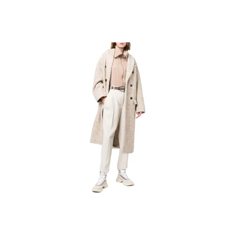 Brunello Cucinelli Double Breasted Checked Coat-1