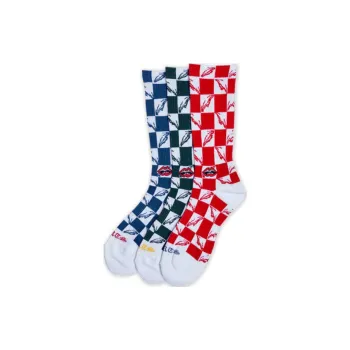 Chrome Hearts FW22 Mid Calf Socks Unisex 1 Set 3 Pack Blue+Green+Red